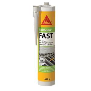 Adhesives: Sika Nailbond Fast Zero Solvent Multi-Purpose Construction Adhesive 300 ml Pale brown