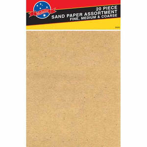 Sanding Extension Poles: Medalist Sandpaper Assortment 20 Piece Brown