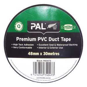Tape: PAL TapeMaster Premium PVC Duct Tape. 48mm x 30m