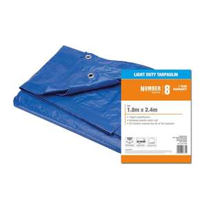 Number 8 Tarpaulin Light Duty 1.8mx2.4m Blue