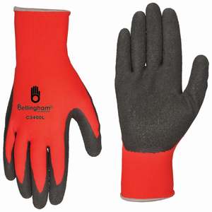 Gardening Gloves: BELLINGHAM GLOVES Work Gloves L Red