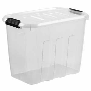Nouveau Modular Storage Box With Lid 22 litre H: 315mm, W: 257mm, L: 425mm. Clear