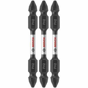 Bosch Impact Tough Phillips Double Ended Screwdriver Bits PH2 Pack of 3