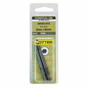Otter Hex Drive Driver Bits 5 x 65mm Pack of 2