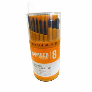 Drill Screwdriver Bits: Number 8 Drill Bit Set 19 piece