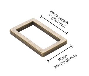 Antique Brass Rectangle Ring 1" - Katipatch Patchwork & Quilting Boutique