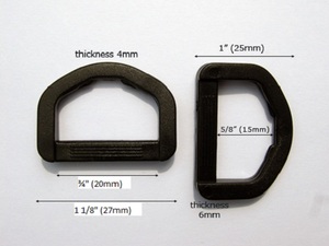Products: Black Plastic D-Rings ¾" (20 mm) - Katipatch Patchwork & Quilting Boutique