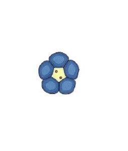 Products: Blue Flower Button - Katipatch Patchwork & Quilting Boutique