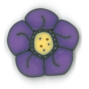 Products: Violet Wildflower Button - Katipatch Patchwork & Quilting Boutique