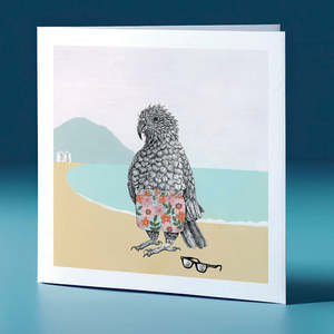 Greeting Cards: Sunglasses Kea Surfs Up Greeting Card