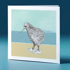 Greeting Cards: Crocs Kiwi Surfs Up Greeting Card