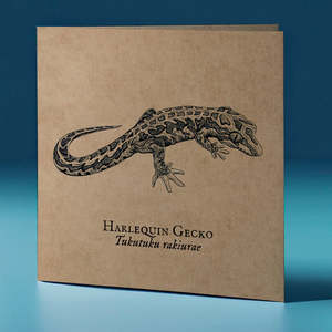 Harlequin Gecko Critter Greeting Card