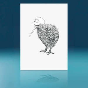 Art Prints 2: Trucker Hat Kiwi Art Print