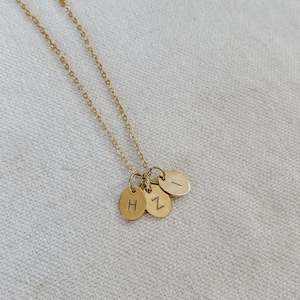 Handstamped Necklaces: Mini Oval Initial Necklace