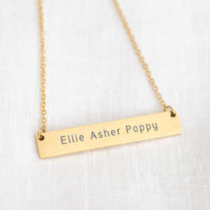 Handstamped Necklaces: Typewriter Font Bar Necklace