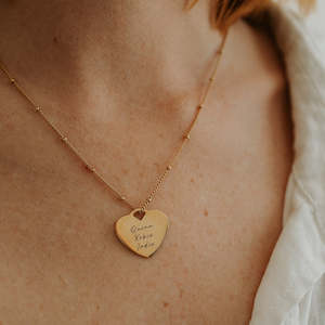 All Personalised Necklaces: Large Heart Personalised Necklace