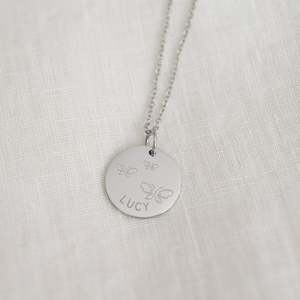 Round Pendant Necklaces: Butterfly Necklace