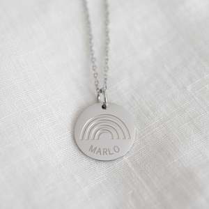 Round Pendant Necklaces: Rainbow Necklace