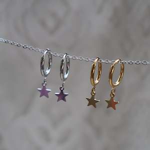Hoop Earrings: Mini Star Hoop Earrings
