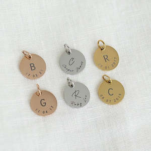 Individual Disc Detailed Initial Necklace