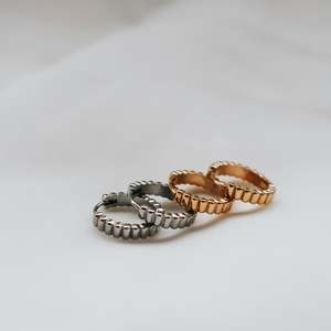 Hoop Earrings: Ribbed Hoops