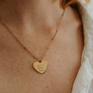 All Personalised Necklaces: Real Drawing Heart Necklace