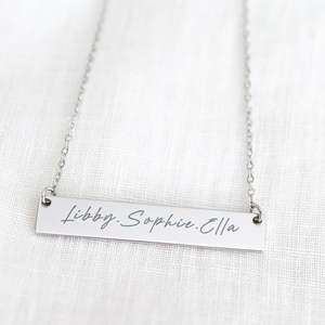Personalised Necklaces: BF - Bar Necklace single sided only