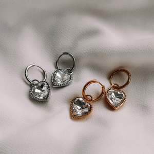 New: CZ Statement Heart Hoops