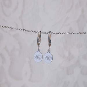 Hoop Earrings: Oval Lotus Hoop Earrings