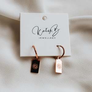 Hoop Earrings: Rose Gold Daisy Hoop Earrings