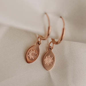 ROSE GOLD Starburst Hoop Earrings