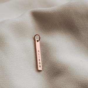 All Personalised Jewellery: Rose Gold Individual vertical bar