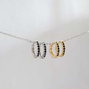 Black Stone Twilight Hoops