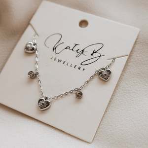Bracelets: Heart and CZ Charm Bracelet