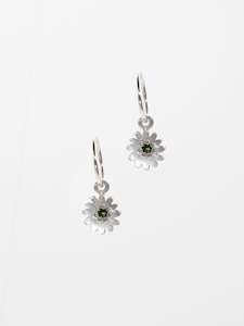 Dandelion Earrings ~ Silver & Green Tourmaline