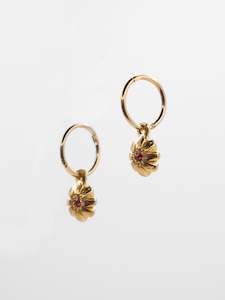 Clothing Accessories: Cherry Blossom Earrings ~ Gold Plate & Pink Tournmaline