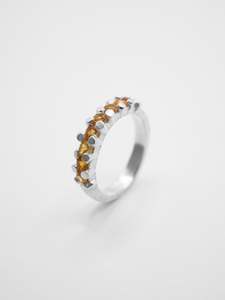 Sprinkle Ring III ~ Silver & Yellow Sapphires