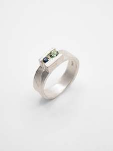 Welfe Bowyer: Offcut #28 ~ Sterling Silver, 2 x Sapphires (0.57ct total)