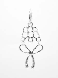 Chantilly Ribbon Charm Earring ~ Silver