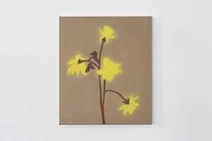 Abbie’s Roses I (Fluorescent Yellow and Light Brown)