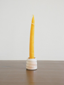 Stockroom: Woodfired Candlestick Holder ~ Pink Hues