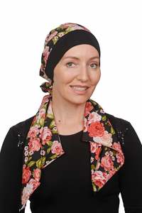 Scarf Hats: Rose Attached Scarf Hat