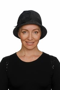 Wig Hats: Charcoal Cloche Hat