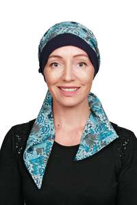 Cap N Scarf: Blue Ditsy Scarf Hat