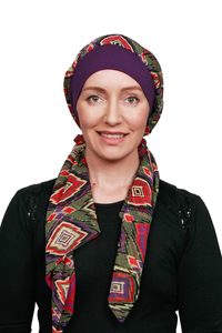 Zigzag Attached Scarf Hat