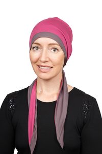 Bamboo Hats: Mushroom/Rose Reversible Bamboo Wrap Hat