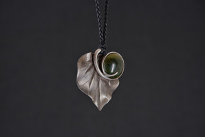 New Zealand Jade and Sterling Silver Kawakawa Leaf kawakawastone