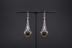Sterling Silver and New Zealand jade Candelabra Earrings kawakawastone