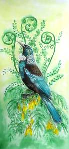 Original Silk Painting - Tui Koru