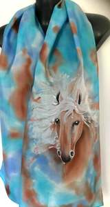 Cats Dogs Horses Other Animals Hand Painted Silk Scarves: Equestrian Horse Lovers - Animal Hand Painted Silk Scarf
